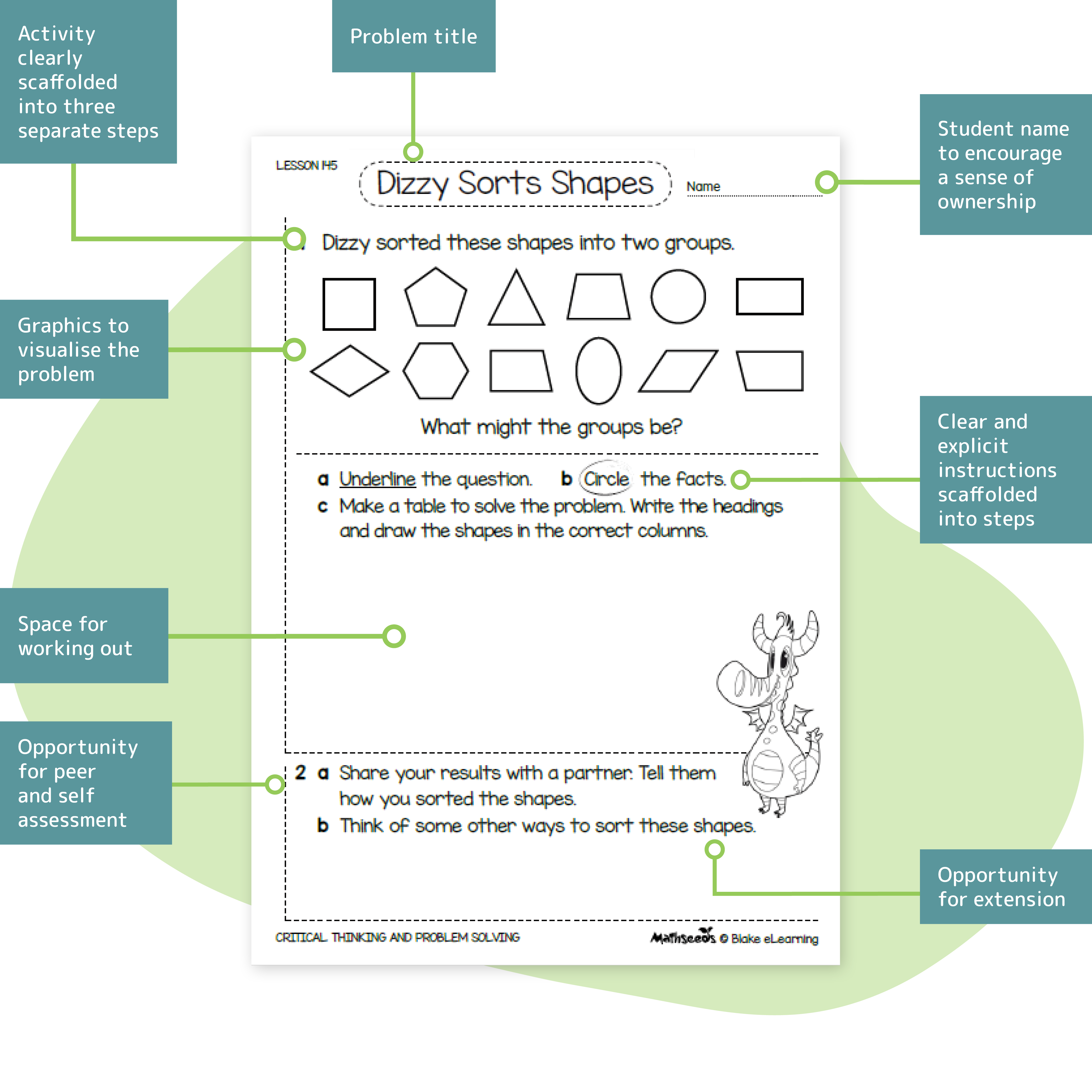 example of a problem-solving and reasoning mathematics worksheet